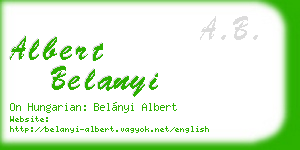 albert belanyi business card