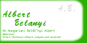 albert belanyi business card